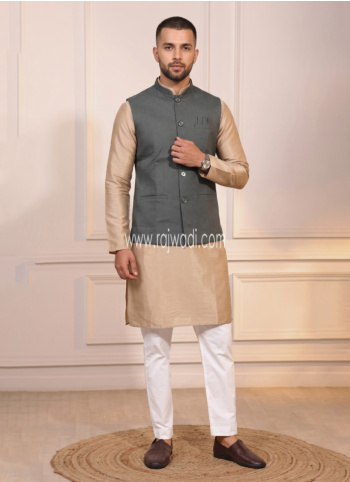 Designer Pista Green Nehru Jacket