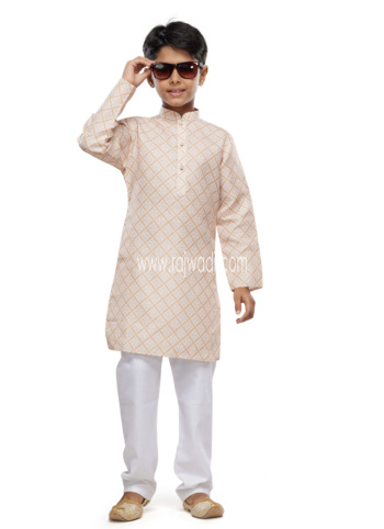 Yellow Cotton Printed Kurta Pajama