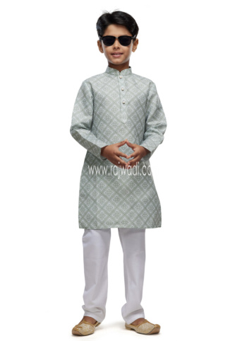 Pista Green Cotton Fabric Printed Kruta Pajama