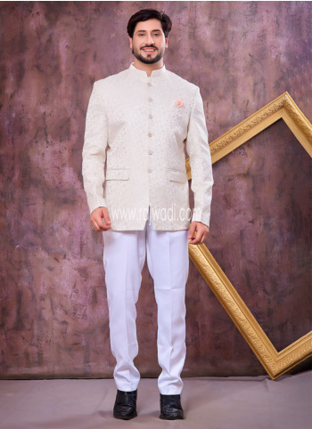Off White ImportedFabric Jodhpuri For Men