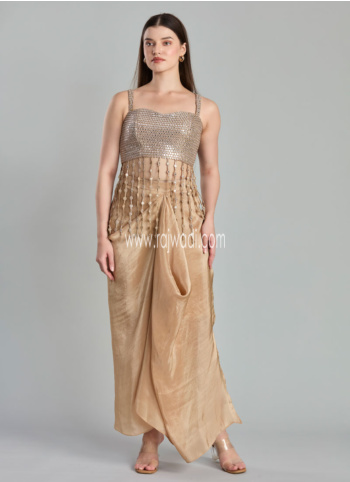 Designer Gold Embroidered Indowestern Lehenga Choli