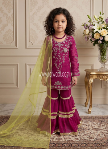 Rani Embroidered Georgette Gharara Suit
