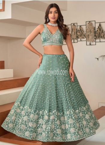 Light Sea Green Georgette Lehenga Choli
