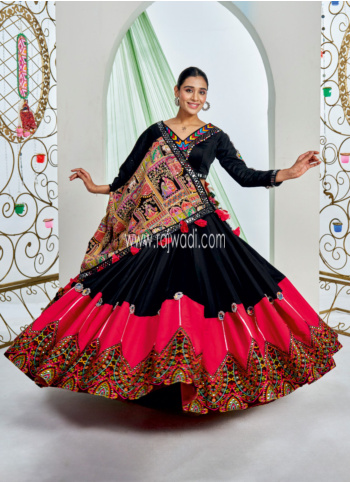 Black And Red Georgette Chaniya Choli