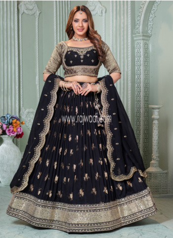 Black Georgette Lehenga With Readymade Choli