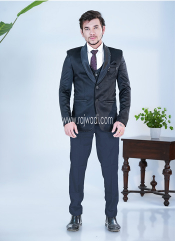 Black Tuxedo Suit In Imported Fabric