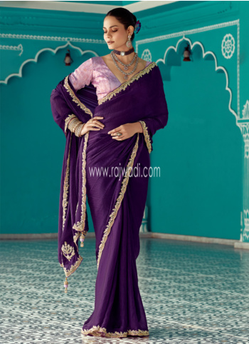 Purple Tissue Silk Saree