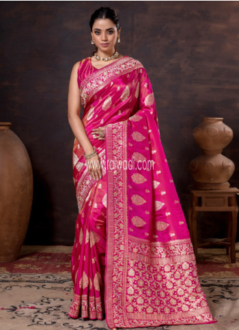 Elegant Rani Woven Banarasi Silk Saree