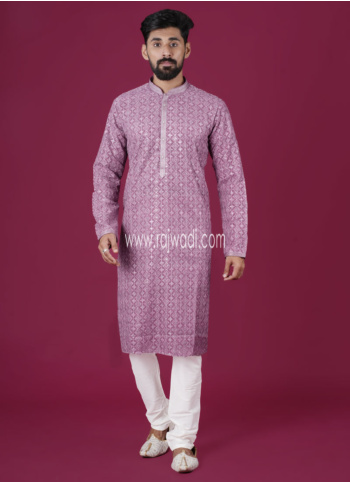Georgette Readymade Kurta In Purple