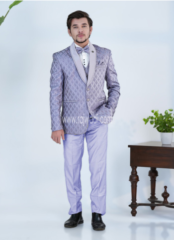 Purple Imported Fabric Tuxedo Suit