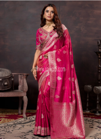 Rani Zari Woven Silk Choli Saree