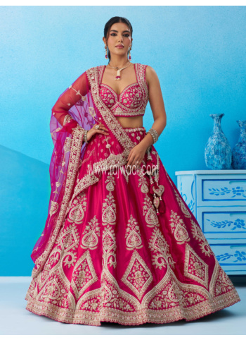 Enchanting Rani Embroidered Silk Lehenga Choli