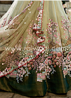 Two-tone Green Embroidered Tissue Lehenga Choli