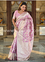 Baby Pink Color Banarasi Silk Saree