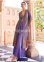 Wedding Wear Light Purple Crepe Silk Palazzo Suit With Dupatta