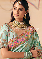 Mint Green Weaving Banarasi Silk Saree For Wedding