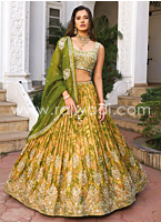 Mehendi Green Embroidered Silk Lehenga Choli