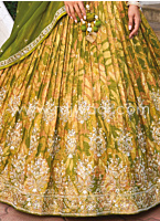 Mehendi Green Embroidered Silk Lehenga Choli