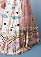 Off White Color Embroidered Raw Silk Lehenga Choli