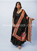 Black Embroidered Georgette Anarkali Suit With Dupatta