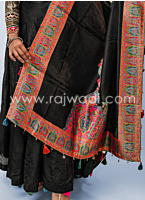 Black Embroidered Georgette Anarkali Suit With Dupatta