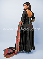 Black Embroidered Georgette Anarkali Suit With Dupatta