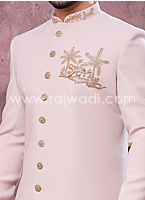 Beige Lachka Fabric Indowestern Set