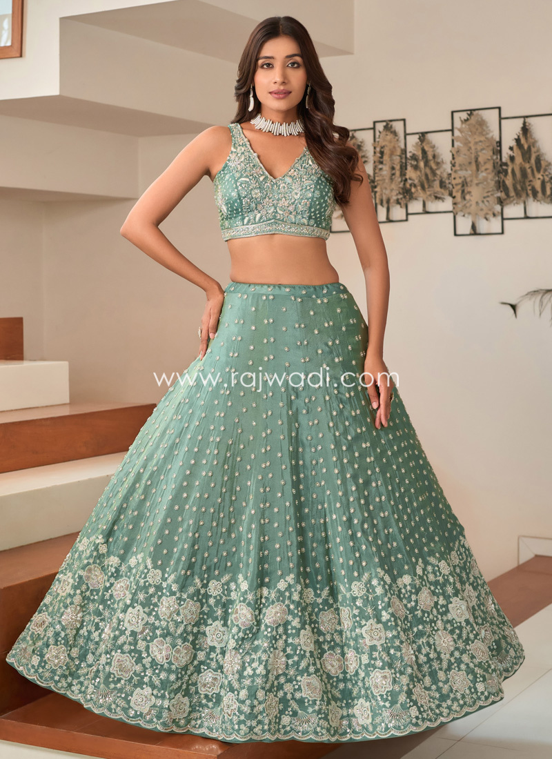 Light Sea Green Georgette Lehenga Choli