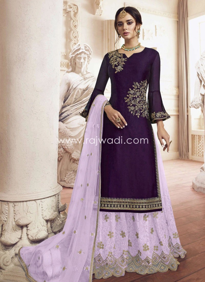 green emerald velvet dress Black Georgette Dress Material With Intricate Thread And Stone Work Em main image 0
